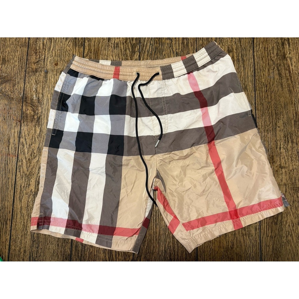 Burberry check swim trunks medium